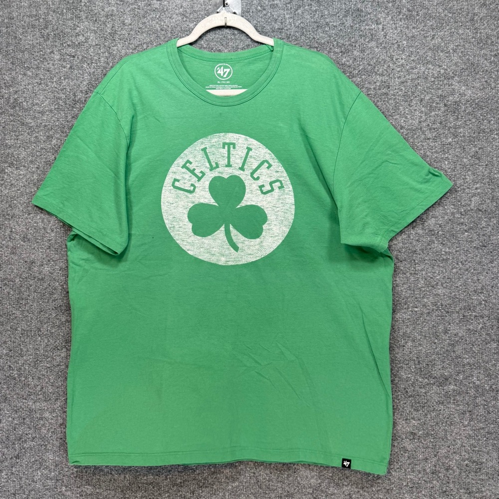 Boston Celtics Shirt Mens XL Green‎ '47 Brand Tshirt Shamrock Graphic NBA
